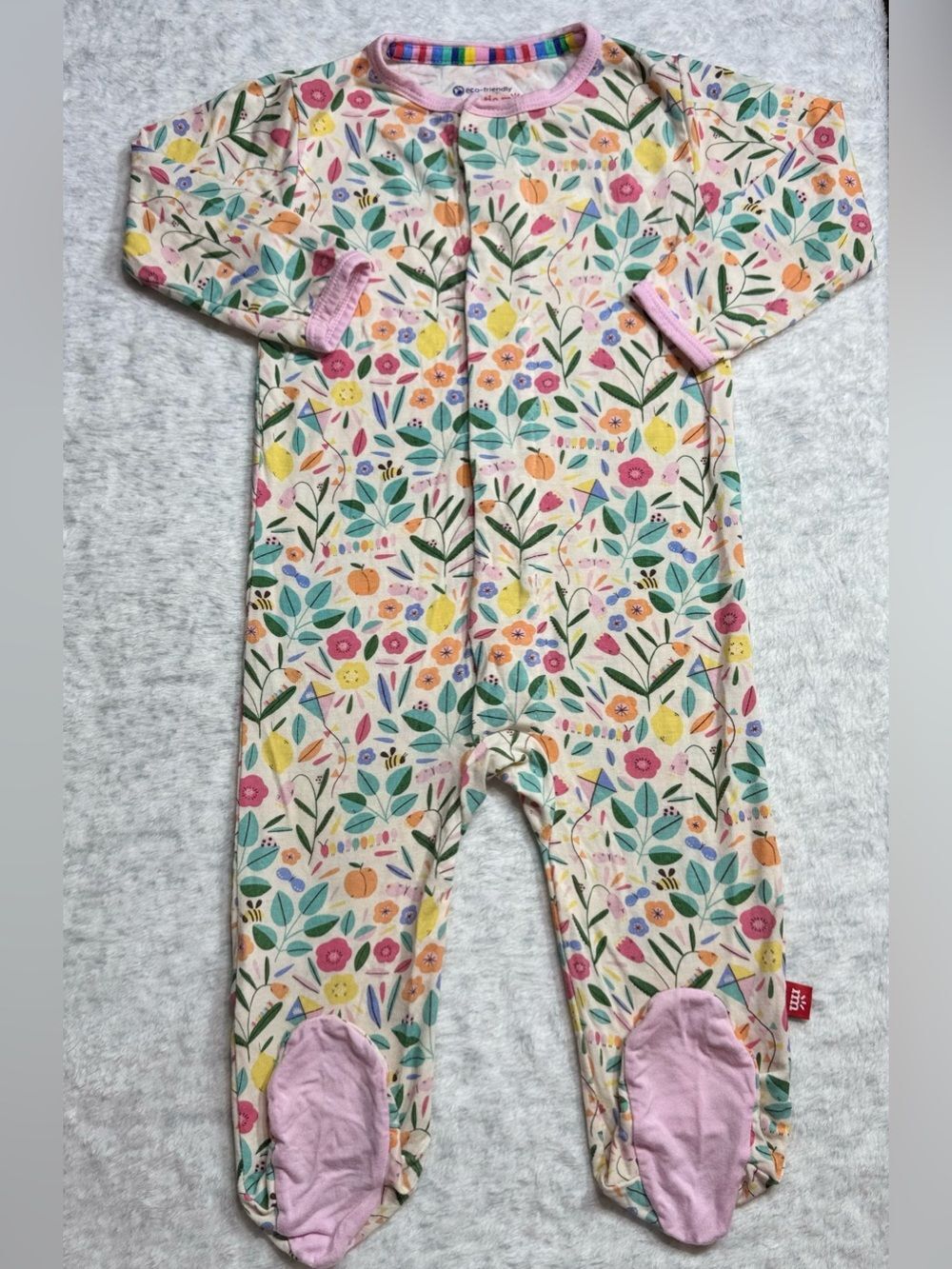 NWOT Magnetic Me Garden Floral Footie Sleeper 6-9M Baby Girl Modal Bloom
